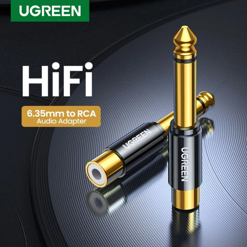 MUSICLAND UGREEN ADAPTADOR GOLD MONO RCA H:M PLUG 6.3MM AV169 4