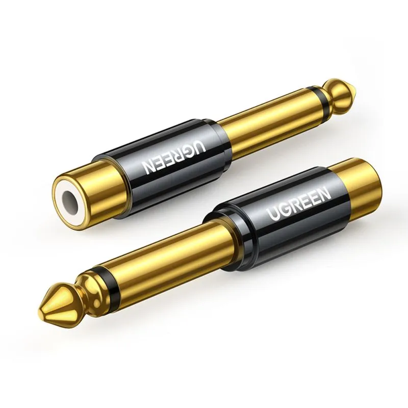 MUSICLAND UGREEN ADAPTADOR GOLD MONO RCA H:M PLUG 6.3MM AV169