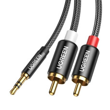 UGREEN CABLE DE AUDIO JACK 3.5MM/2RCA M/M 3M NEGRO AV116