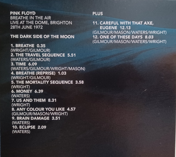 PINK FLOYD BREATH IN THE AIR LIVE AT THE DOME CD MUSICLAND 2